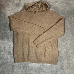 Nap 100% Cashmere Sweater Hoodie Women's M Brown Pullover Long Sleeve Comfy